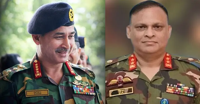 সাবেক সেনাপ্রধান ইকবাল করিম ভূঁইয়া ও মেজর জেনারেল (অব.) জিয়াউল আহসান